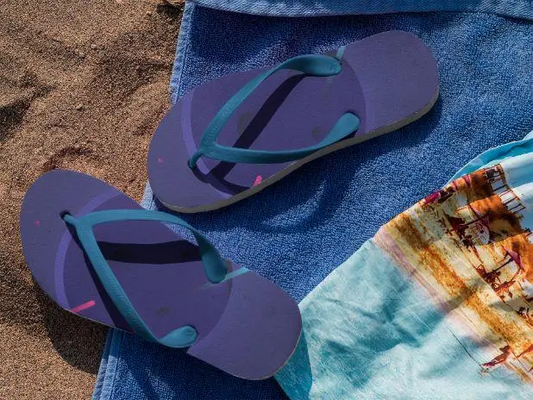 Blue Galaxy Flip Flops